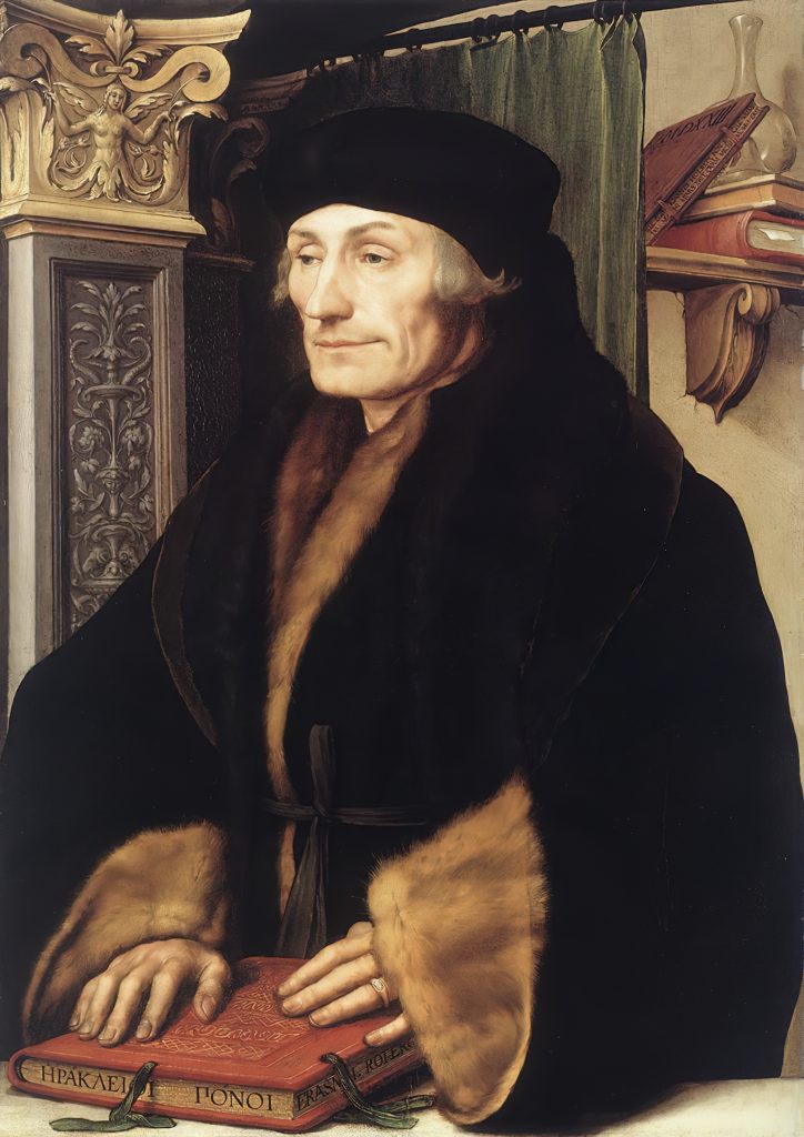 Erasmo de Róterdam, retratado por Hans Holbein el Joven