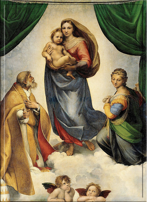 "Madonna Sixtina" (1512-1513) de Rafael, conservada en la Pinacoteca de Antiguos Maestros del Museo Estatal de Arte de Dresde